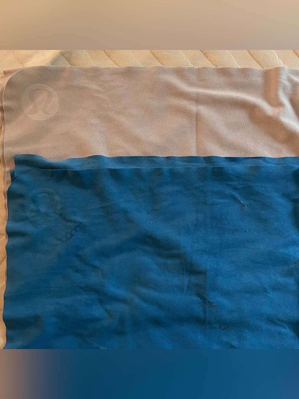 lululemon athletica Blue and Light Gray yoga mat Towel
